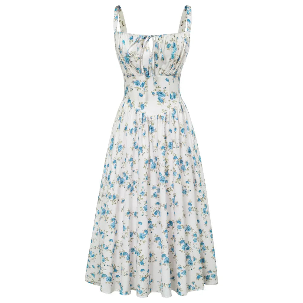 Milkmaid Floral Midi Corset Dress