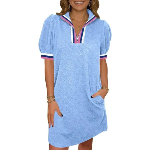 Summer Puff Short Sleeve Mini Dress