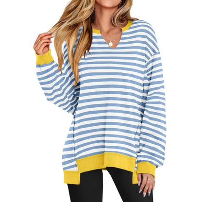 Adorella™ Oversized V-Neck Tunic Sweatshirt