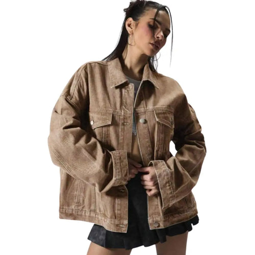 Adorella™ Oversized Button-Up Denim Jacket
