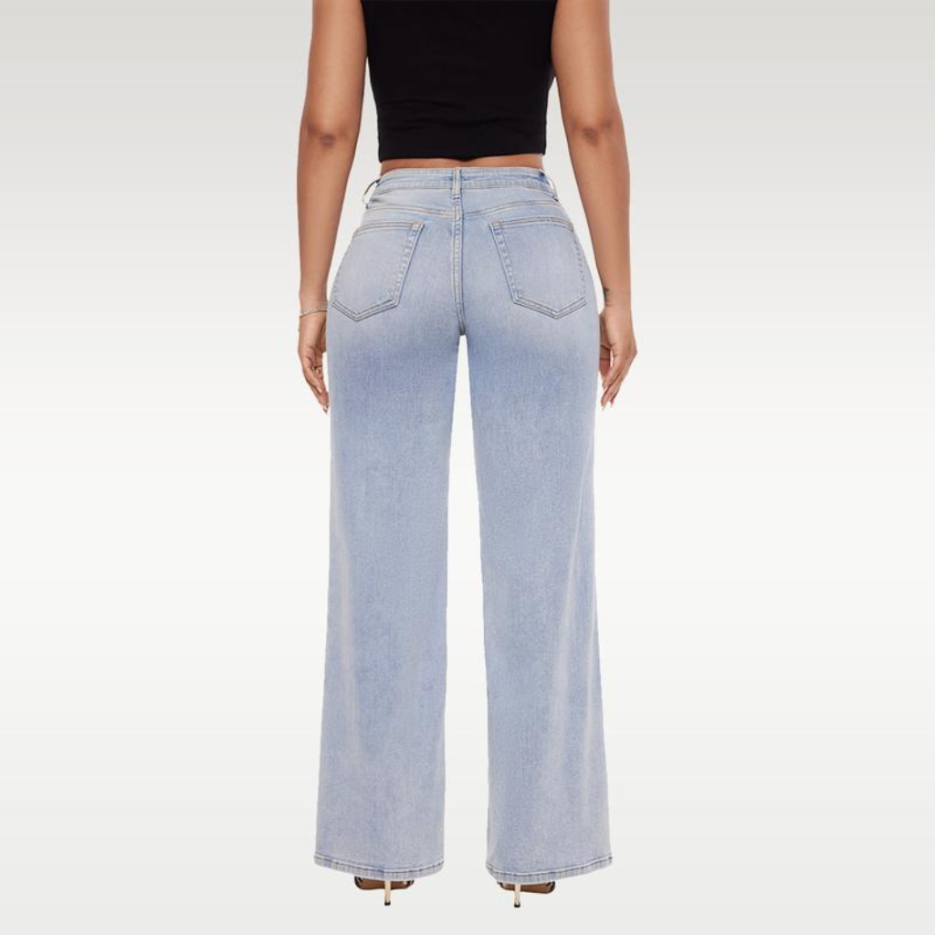 Adorella™ Mid-Low Rise Stretch Wide-Leg Baggy Jeans