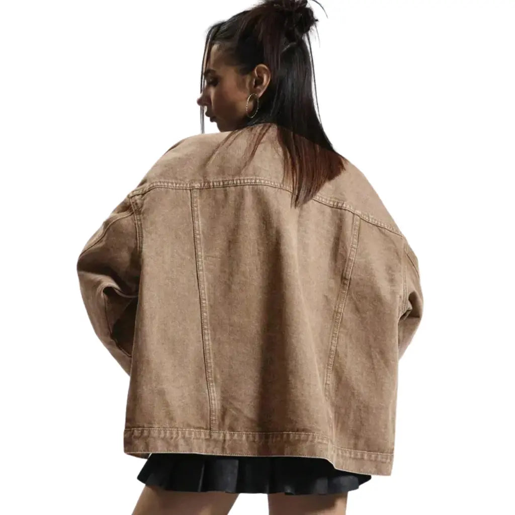 Adorella™ Oversized Button-Up Denim Jacket