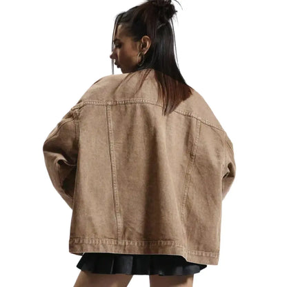 Adorella™ Oversized Button-Up Denim Jacket