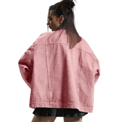 Adorella™ Oversized Button-Up Denim Jacket