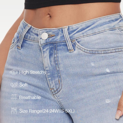 Adorella™ Mid-Low Rise Stretch Wide-Leg Baggy Jeans