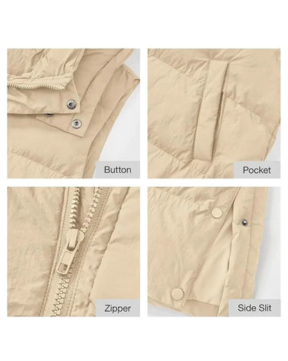 Adorella™ Long Puffer Vest with Hood