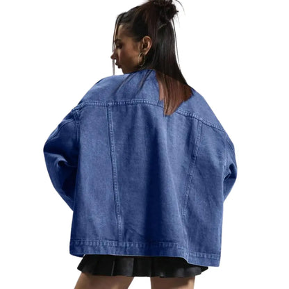 Adorella™ Oversized Button-Up Denim Jacket
