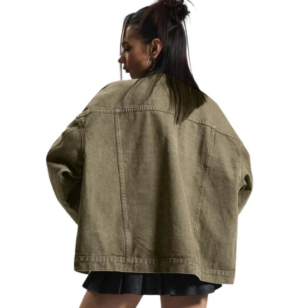 Adorella™ Oversized Button-Up Denim Jacket