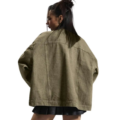Adorella™ Oversized Button-Up Denim Jacket