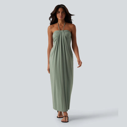 Tie Back Maxi Dress with Pockets