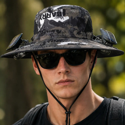 Solar-Powered Outdoor Cooling Fan Hat