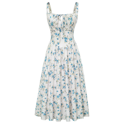 Milkmaid Floral Midi Corset Dress