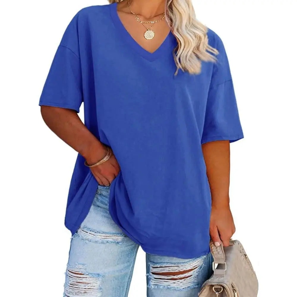 V Neck Casual Loose Fit T-Shirts
