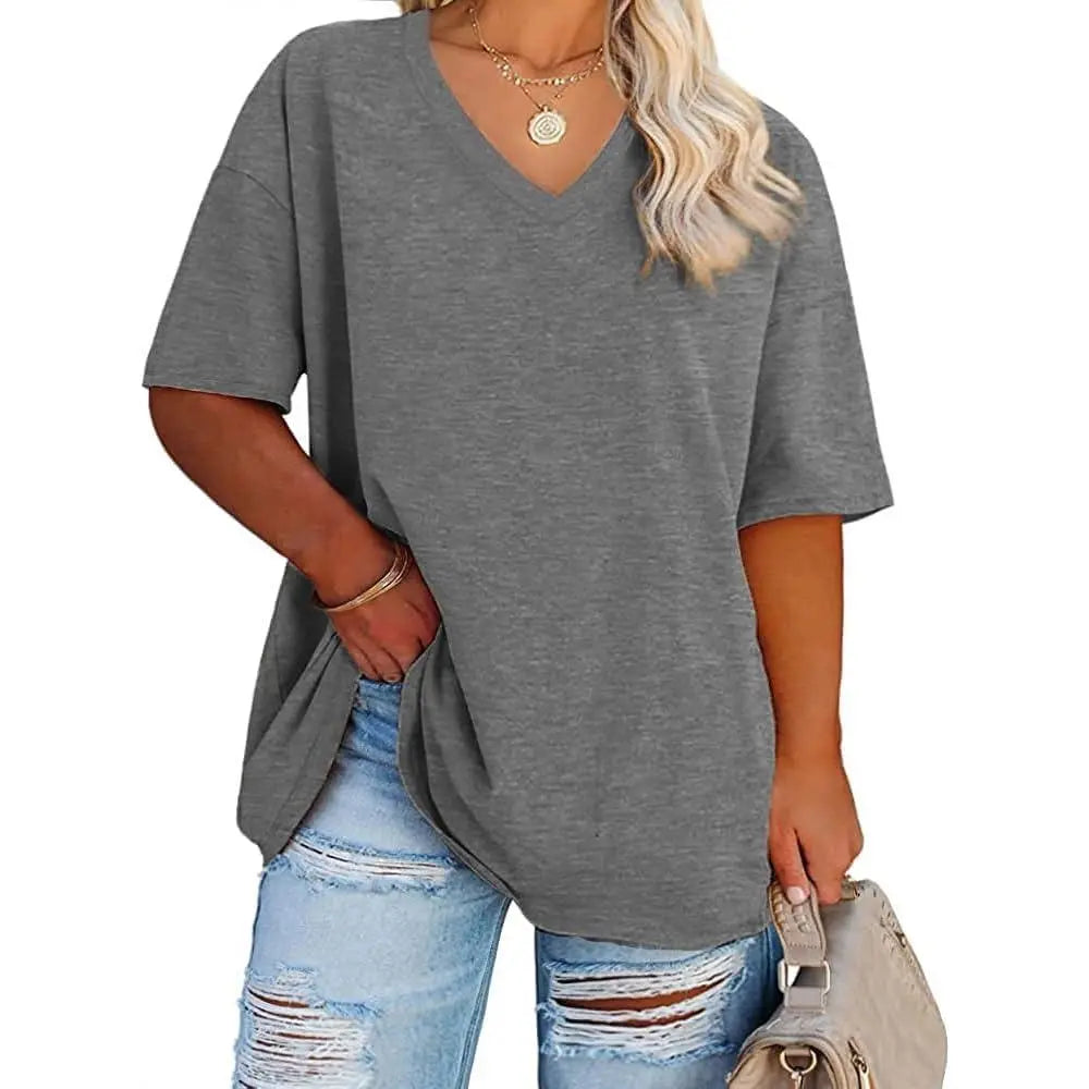 V Neck Casual Loose Fit T-Shirts