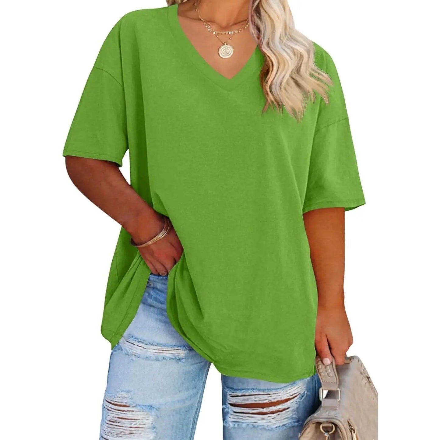 V Neck Casual Loose Fit T-Shirts