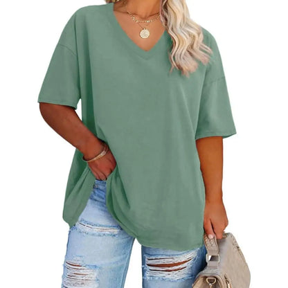 V Neck Casual Loose Fit T-Shirts