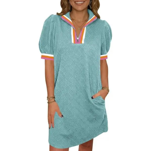 Summer Puff Short Sleeve Mini Dress