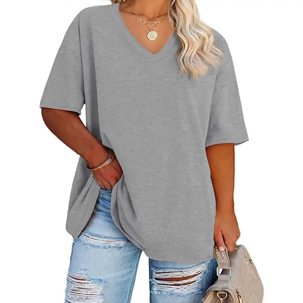 V Neck Casual Loose Fit T-Shirts