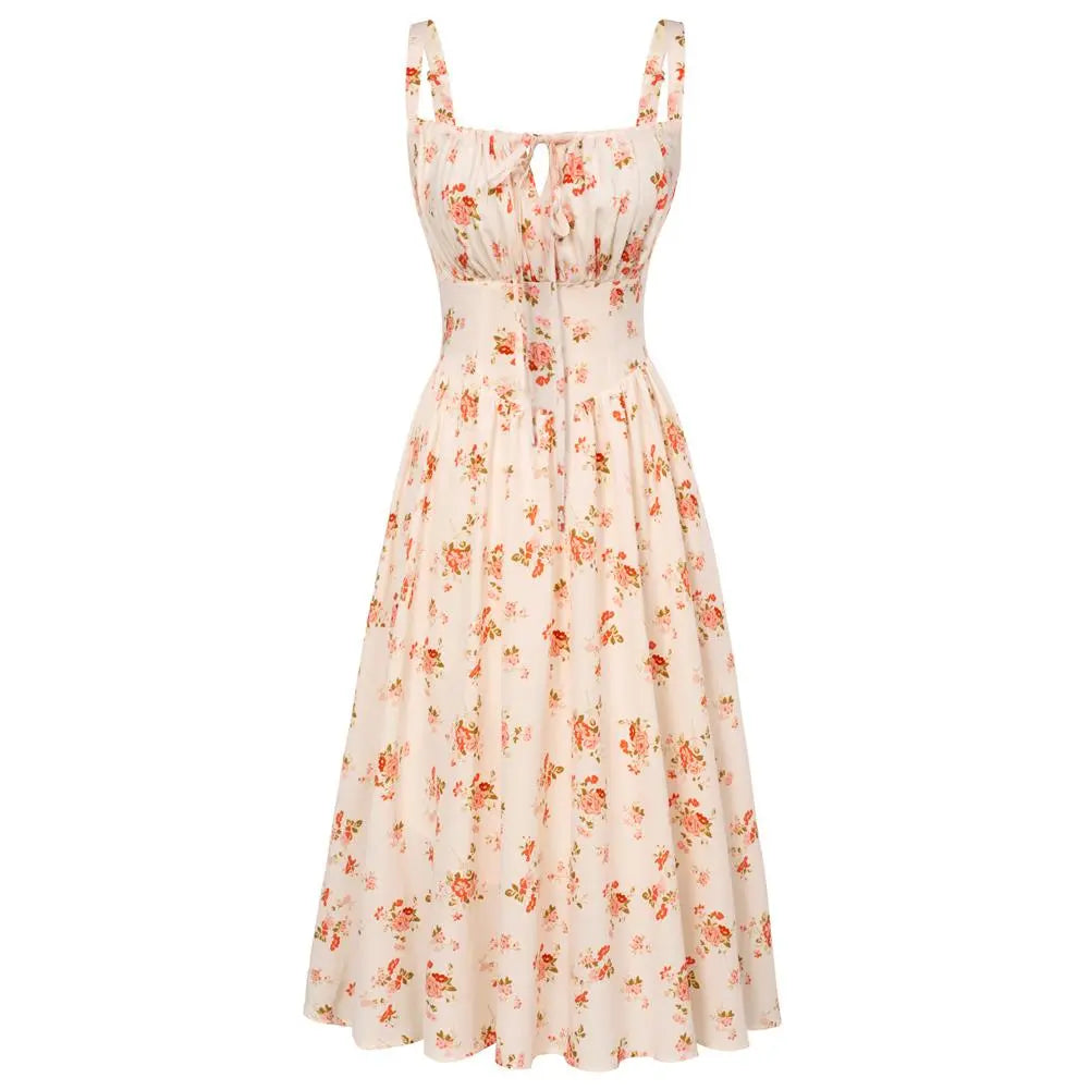 Milkmaid Floral Midi Corset Dress