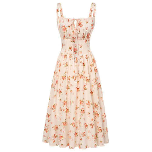 Milkmaid Floral Midi Corset Dress