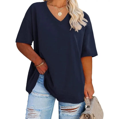V Neck Casual Loose Fit T-Shirts