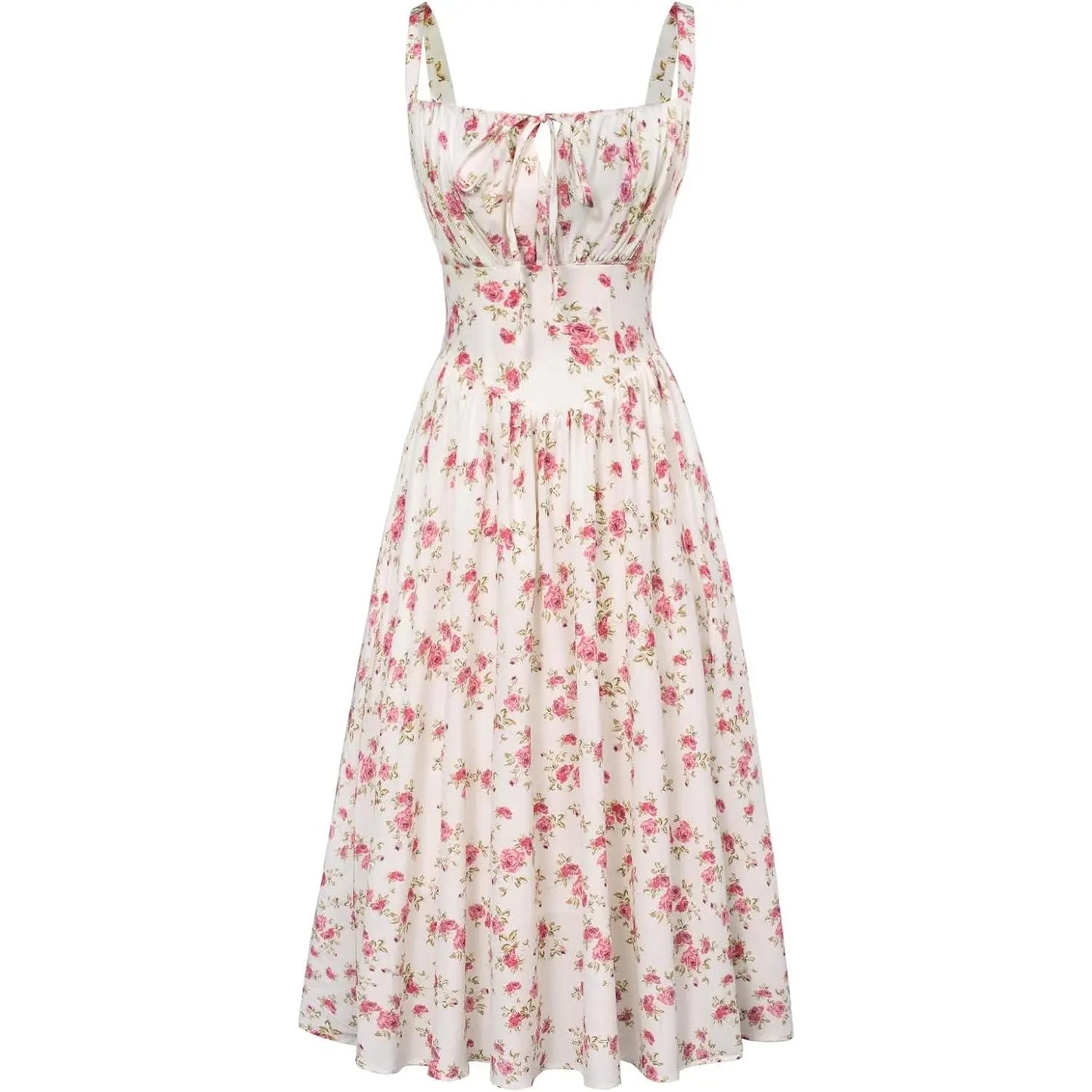 Milkmaid Floral Midi Corset Dress