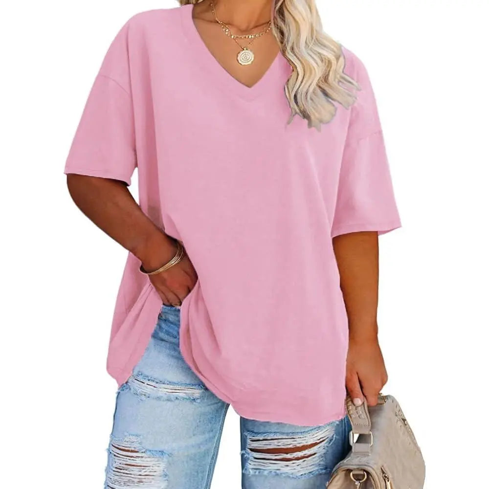 V Neck Casual Loose Fit T-Shirts