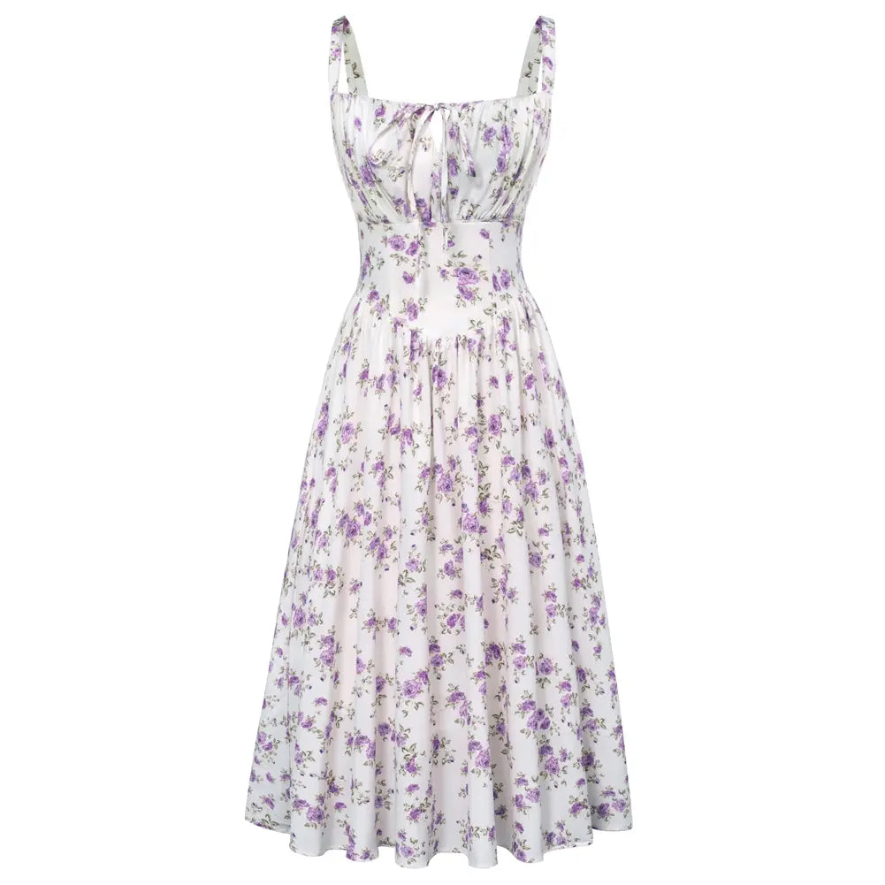 Milkmaid Floral Midi Corset Dress