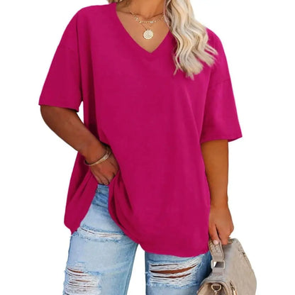 V Neck Casual Loose Fit T-Shirts