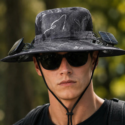 Solar-Powered Outdoor Cooling Fan Hat
