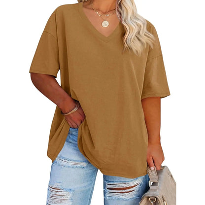 V Neck Casual Loose Fit T-Shirts