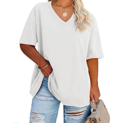 V Neck Casual Loose Fit T-Shirts