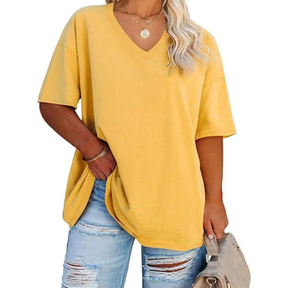 V Neck Casual Loose Fit T-Shirts