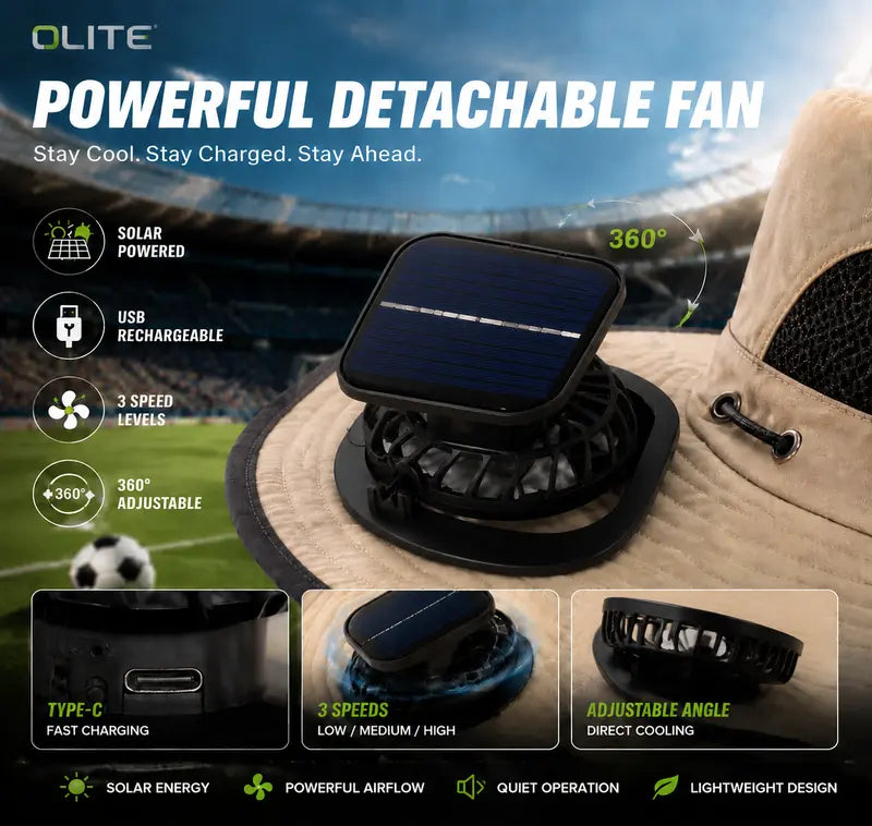 Solar-Powered Outdoor Cooling Fan Hat