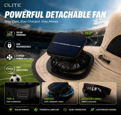 Solar-Powered Outdoor Cooling Fan Hat