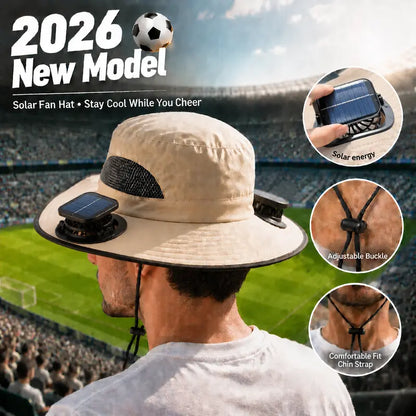 Solar-Powered Outdoor Cooling Fan Hat